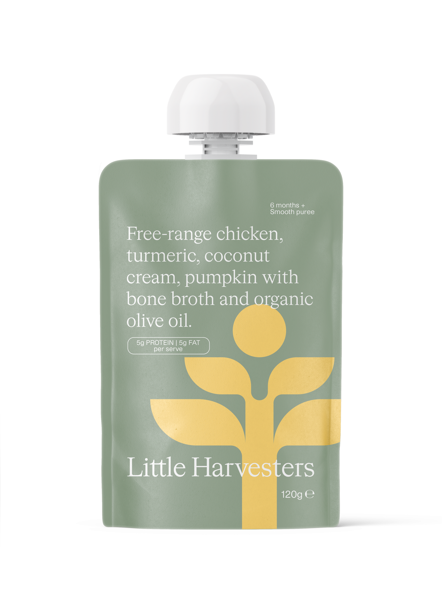 Free-range chicken, turmeric, coconut cream, pumpkin with bone broth and organic olive oil (pack of 6)